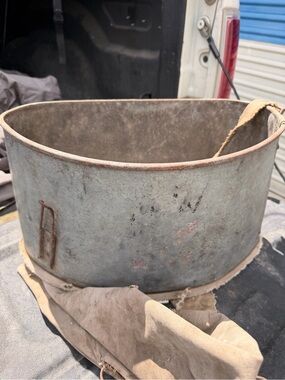 Antique Fruit Picking Lawrence Mich Galvanized Steel Canvas Bag Straps 16”